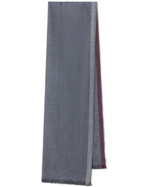 Brunello Cucinelli Écharpe Frangée À Chevrons - Gris