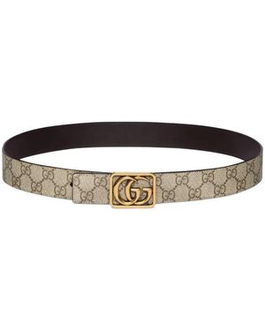 Gucci Gg Marmont Reversible Belt - White