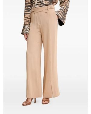 SIMONA CORSELLINI Slit-Hem Trousers - Natural
