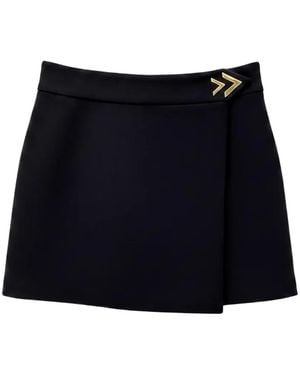 Valentino Garavani Vlogo-Detail Wrap Mini Skirt - Black