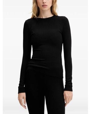 La Mania Ribbed Long-Sleeve T-Shirt - Black