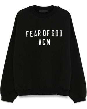 Fear Of God Logo-Embroidered Sweatshirt - Black