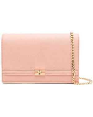 Elisabetta Franchi Logo-Plaque Clutch Bag - Pink