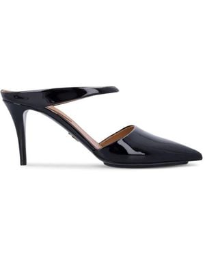 Stella McCartney Patent-Finish Heeled Mules - White
