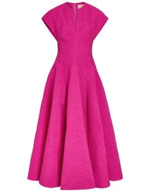 ROKSANDA Rova Cloqué Flared Midi Dress - Pink