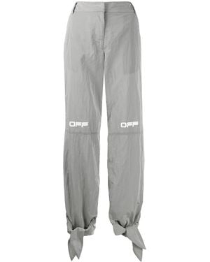 Off-White c/o Virgil Abloh Printed Logo Tie Cuffs Trousers - Grey