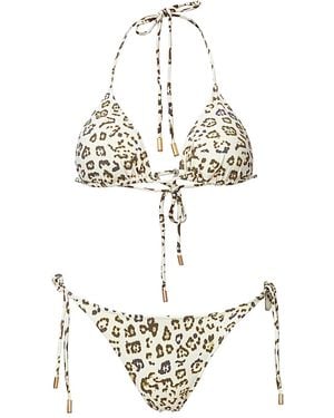 SOFIA ERHAN Bikini KYLE con animal print - Blanco