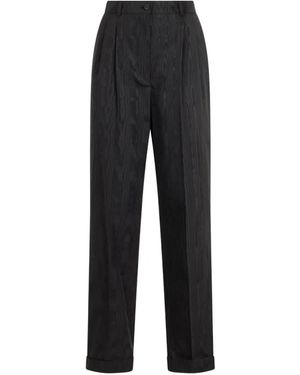 Alberta Ferretti Moiré-Effect Tailored Pants - Black