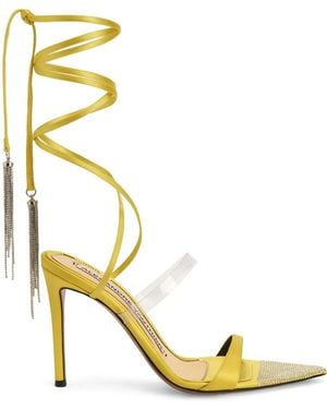 Alexandre Vauthier Ankle-Strap 105Mm Leather Sandals - Metallic