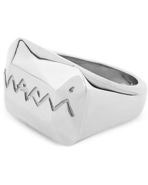 Marni Ring mit Logo-Gravur - Weiß