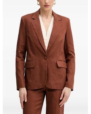 Silvian Heach Essential Single-Breasted Notched-Lapels Blazer - Brown