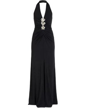 Cinq À Sept Kessan Maxikleid Mit Blumenverzierung - Schwarz