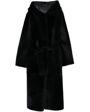 Liska Manteau Ceinturé À Capuche - Noir