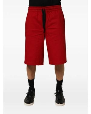 Dolce & Gabbana Cotton Midwaist Drawstring Bermuda Trousers - Red