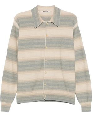 AURALEE Stripe-Pattern Knit Cardigan - White