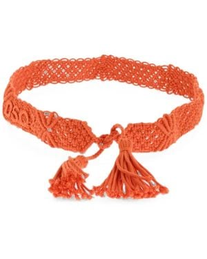 DSquared² Macramé Tassel Belt - Red