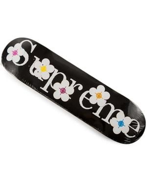 Supreme Floral-Print Skateboard - Black