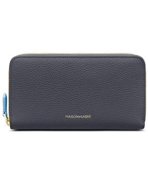 Maison De Sabre Zip-Fastening Leather Long Wallet - Grey