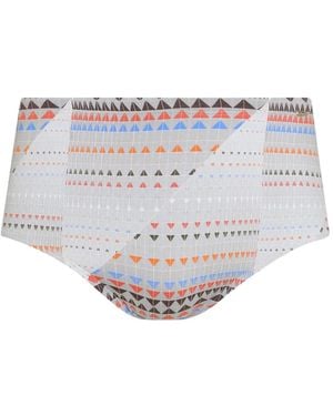 Amir Slama Geometric-Print Swimming Trunks - White