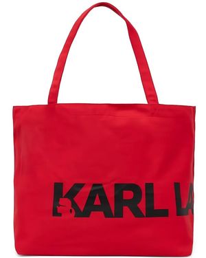 KARL LAGERFELD Logo-Print Tote Bag - Red