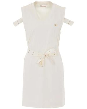 Liu Jo Robe Mi-Longue À Logo Appliqué - White