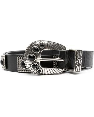 Golden Goose Stud-Embellished Leather Belt - Black