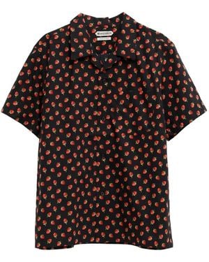 JW Anderson Strawberry-Print Short-Sleeve Shirt - Brown