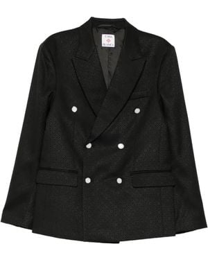 CASABLANCA Geometric-Jacquard Single-Breasted Blazer - Black