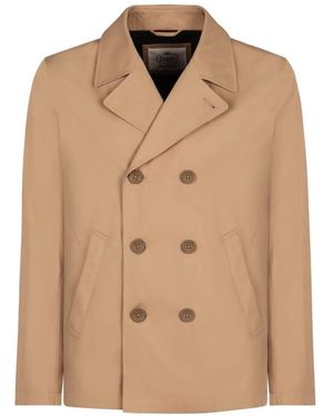 Herno Double-Breasted Jacket - Natural