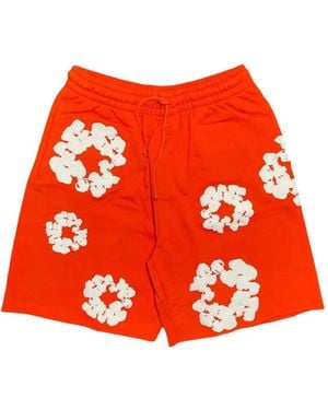 DENIM TEARS Wreath Sweat Track Shorts - Red