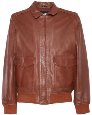 Schott Nyc Leather Flight Jacket - Brown