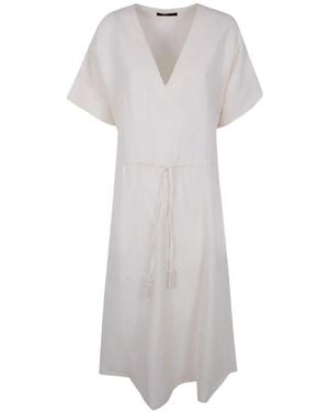 Seventy V-Neck Tie Dress - White
