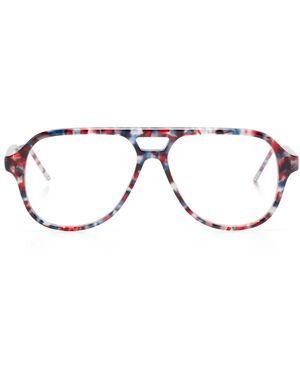 Thom Browne Gafas Con Montura Estilo Piloto - Rojo