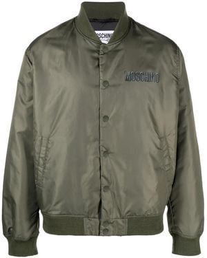 Moschino Logo-Print Bomber Jacket - Green