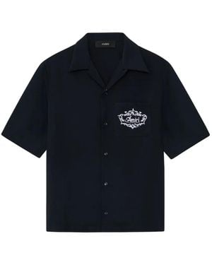 Amiri Chateau Crest Camp Shirt - Blue