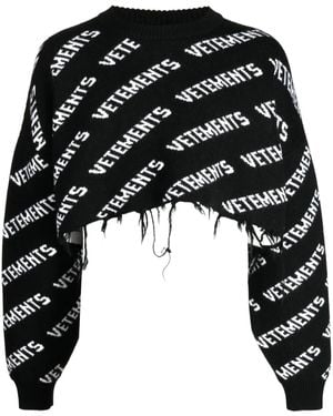Vetements ダメージ セーター - ブラック