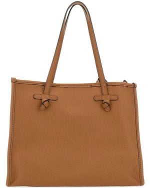 Gianni Chiarini Marcella Knotted Leather Tote Bag - Brown