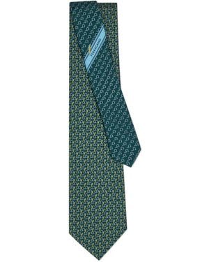Ferragamo Seidenkrawatte Mit Stift-Print - Grün