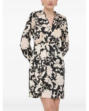 Morgan Floral V-Neck Mini Dress - White