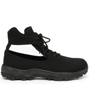 Yohji Yamamoto Cut-out Canvas High-top Trainers - Black