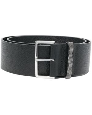 Fabiana Filippi Grained-Leather Wide Belt - Black