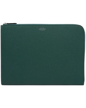 Smythson Small Panama Zip Laptop Bag - Green