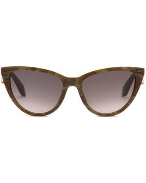 Roberto Cavalli Cat-Eye Logo-Detail Sunglasses - Brown