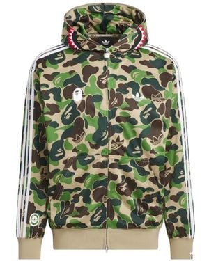 adidas X Bape Shark Camouflage-Print Hoodie - Green