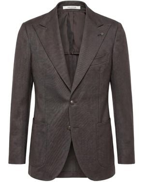 Tagliatore Peak-Lapel Single-Breasted Blazer - Grey