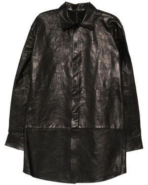 A Diciannoveventitre Jane Leather Coat - Black