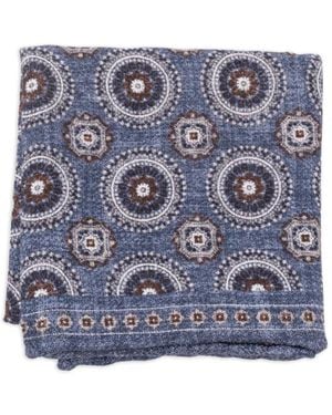 Brunello Cucinelli Pochet Met Geometrische Print - Blauw
