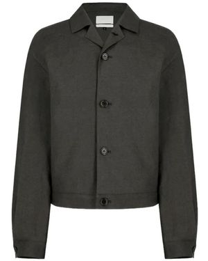 Amomento Cropped Linen Jacket - Black