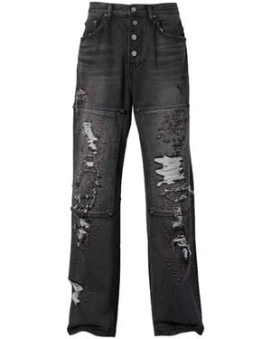 THUG CLUB Straight-Leg Jeans - Black