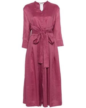 Max Mara Camilla Tie-Waist Midi Dress - Pink